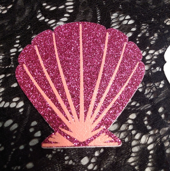 Glitter Sea Shell Nipple Covers Self Adhesive Pasties Large - Picture 4 of 4